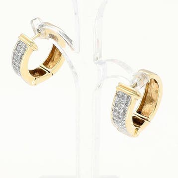 Boucles doreilles - 14 carats Or jaune Diamant (Naturelle), Nieuw