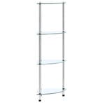 vidaXL Kastje 4-laags 30x30x100 cm gehard glas transparant, Verzenden, Nieuw