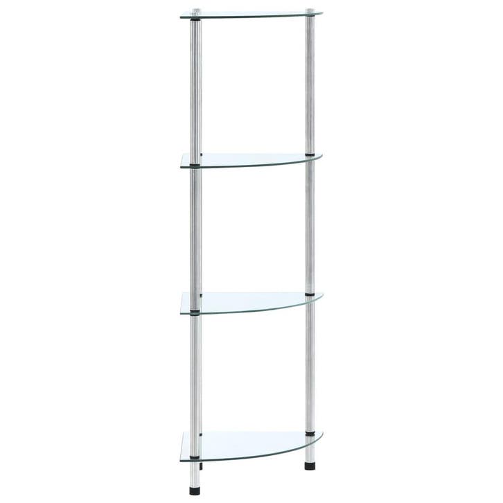 vidaXL Kastje 4-laags 30x30x100 cm gehard glas transparant, Huis en Inrichting, Kasten | Boekenkasten, Nieuw, Verzenden