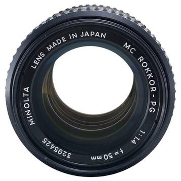 Minolta MC Rokkor-PG 50mm F1.4 Objectif principal, Nieuw