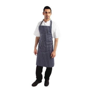Whites halterschort blauw-wit gestreept | Polyester/Katoen, Verzenden
