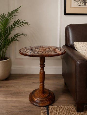 WoodLand - Antique Hand Carved Rosewood Folding Pedestal