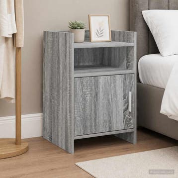 vidaXL Nachttafels Grijs Sonoma 40 x 36 x 60 cm Bewerkt hout, Verzenden, Nieuw
