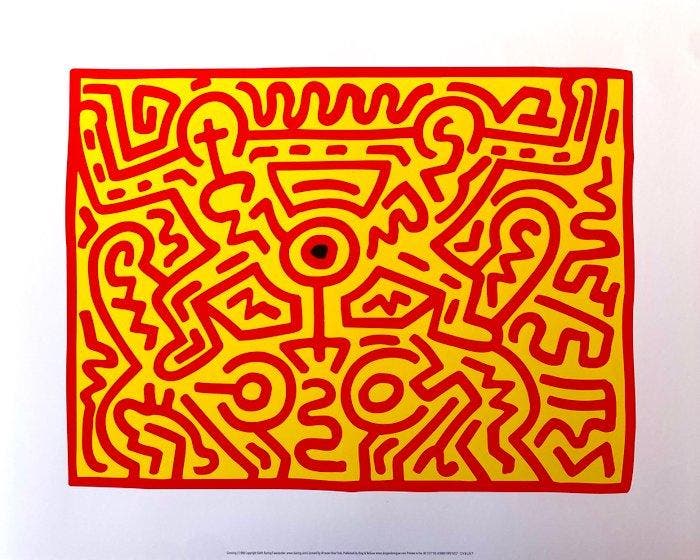 Keith Haring - Growing 3 - Giclée - Artestar licensed print, Antiek en Kunst, Kunst | Tekeningen en Fotografie