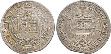 Zilverabschlag vom Dukat auf die Reformation 1617 Ulm Stadt:, Verzenden