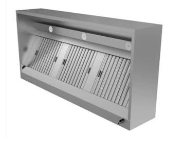 RVS Afzuigkap, Boxmodel, B280 x D110 x H40 cm, zonder motor