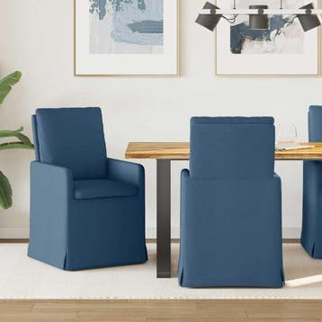 vidaXL Eetstoelen 2 st Stof Blauw 57 x 67 x 98 cm, Verzenden