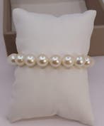 Armband 9x9,5 mm heldere Akoya-parels, Nieuw