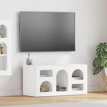vidaXL TV Kast ELST 80 x 35 x 40 cm Wit Bewerkt hout, Verzenden