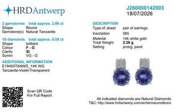 Ensemble de bijoux 2 pièces - 14 carats Or blanc - 4.40ct.