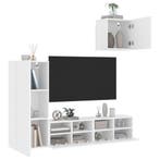 vidaXL 4-delige Tv-meubelset bewerkt hout wit, Huis en Inrichting, Kasten |Televisiemeubels, Verzenden, Nieuw