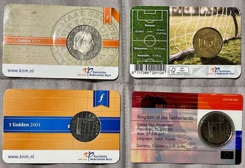 Nederland. Coincard Lot 4 stuks (Zonder minimumprijs)
