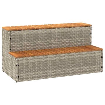 vidaXL Hottub-opstap 100x50x50,5 cm poly rattan&massief, Verzenden