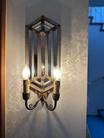 Applique avec bougie (3) - Article 828 - verre miroir,