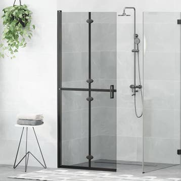 vidaXL Inloopdouche wand Zwart 80 x 6,5 x 190 cm, Verzenden, Nieuw