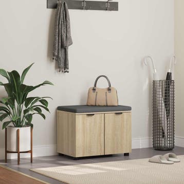vidaXL Hallenbank Sonoma Eik 60 x 38 x 46 cm Geengineerd, Verzenden
