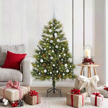 vidaXL Kunstmatige Scharnierende Kerstboom met Kegels Groen, Diversen, Kerst, Verzenden, Nieuw