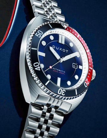 Duxot - Automatic - Domed Sapphire - Pepsi - 24 Jewels -