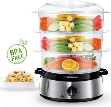 Stoomkoker - met Timer - 9L - 800W - RVS - Aigostar •, Verzenden, Nieuw