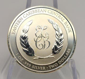 1 Troy Ounce - Zilver .999 - Anguilla - 2 dollars 2023, Timbres & Monnaies