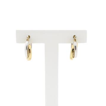 Bicolor gouden oorbellen, Handtassen en Accessoires, Oorbellen, Ophalen of Verzenden, Gebruikt, Goud, Goud
