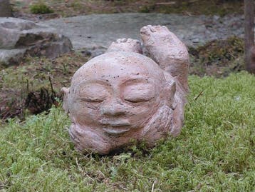 Japanse Jizo, handgemaakt beeld - Steen, Gegoten steen -