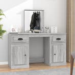 vidaXL Kaptafel met spiegel 130x50x132,5 cm grijs sonoma, Huis en Inrichting, Tafels | Kaptafels, Verzenden, Nieuw