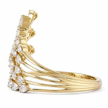 Statement ring - 14 karaat Geel goud - 0.94ct. tw. Diamant