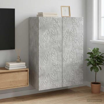 vidaXL Wandkast Betongrijs 66 x 34,5 x 90 cm Bewerkt hout, Huis en Inrichting, Verzenden, Nieuw