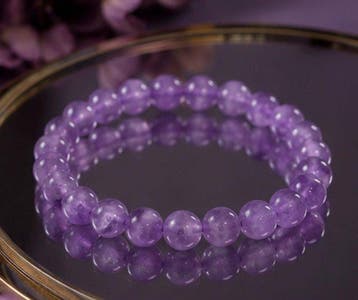 Armband met natuurlijke paarse amethist kralen - Armband