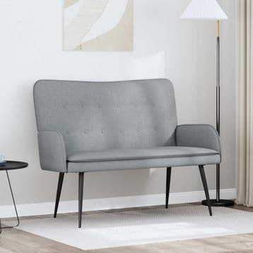 vidaXL 2-Zits Sofa Lichtgrijs 115 x 61 x 87 cm Stof, Verzenden, Nieuw