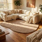 Organisch vloerkleed Faux Fur - taupe - 200 x 300 cm, Huis en Inrichting, Verzenden, Nieuw