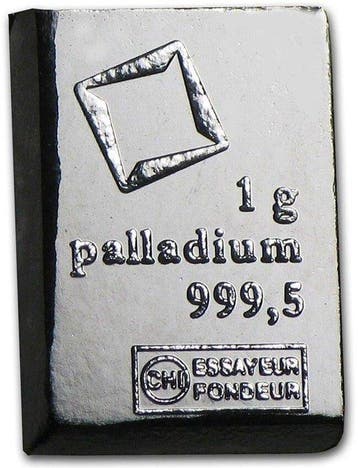1 gramme - Palladium .999 - Valcambi, Switzerland (Sans prix