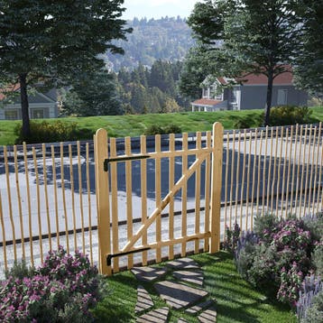 vidaXL Poort enkel 100x120 cm hazelaarhout, Jardin & Terrasse, Verzenden
