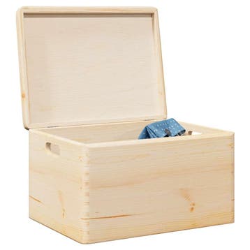 vidaXL Houten kist met deksel&handvatten 40x30x23cm massief, Verzenden, Nieuw