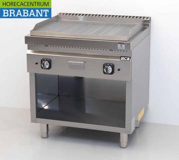 HCB RVS Bakplaat Geribbeld 13 kW 80 cm GAS Horeca, Zakelijke goederen, Ophalen of Verzenden, Nieuw in verpakking