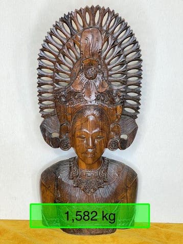Balinese godheid uit edel hout - kostbaar hout - Indonesië -