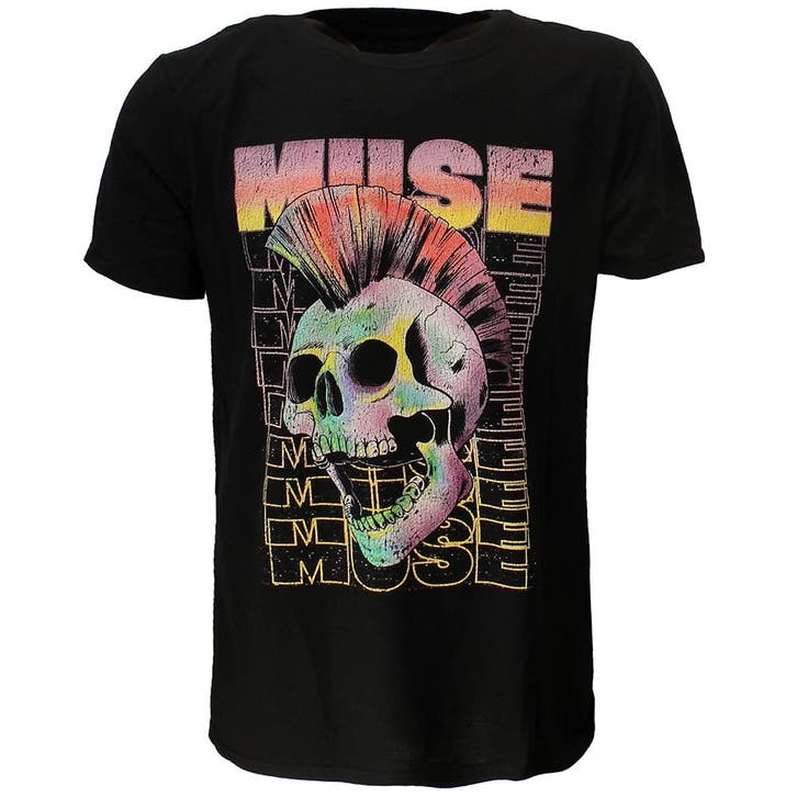 Muse Mohawk Skull T-Shirt - Officiële Merchandise, Kleding | Heren, T-shirts