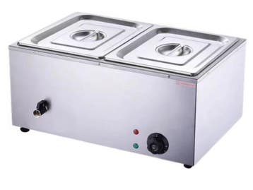 Veiling - Elektrische Voedselwarmer – 2-compartiment, rvs, Huis en Inrichting, Nieuw