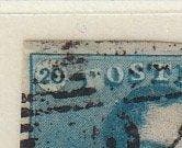 Belgique 1849/1849 - tache blanche à droite de « Postes », Gestempeld