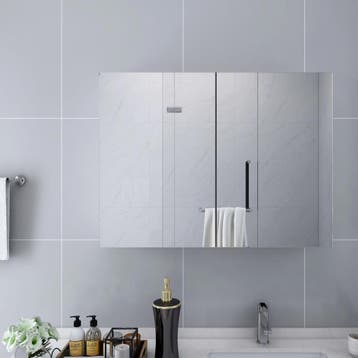 vidaXL Badkamerspiegelkast 80x15x60 cm MDF wit, Verzenden, Nieuw