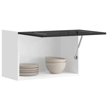 vidaXL Keukenbovenkast Kalmar bewerkt hout zwart, Verzenden, Nieuw
