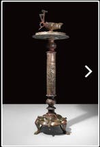 Islamique Bronze rare support de lampe en bronze seldjoukide