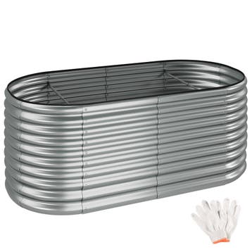 tectake Hoge plantenbak Flormma, 1257l, verzinkt, 200x100x80, Verzenden, Nieuw