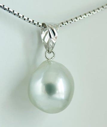 Sans prix de réserve - Pendentif - 18 carats Or blanc Perle