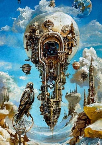 Alexander Khodko (1968) - The Watcher of Lost Worlds (100%, Antiek en Kunst, Kunst | Schilderijen | Modern