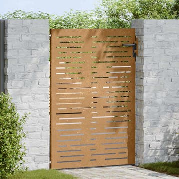 vidaXL Tuinpoort 85 x 150 cm Poedercoated staal Zwart, Verzenden