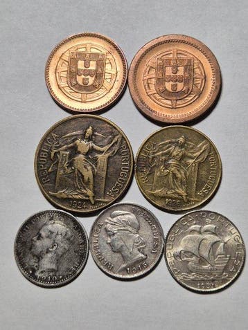 Portugal. Lote 7 moedas (Sans prix de réserve)