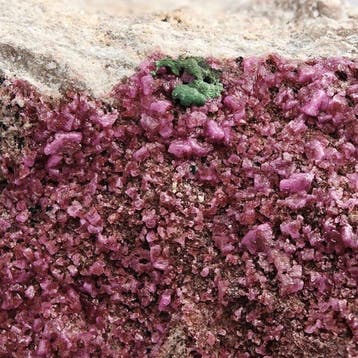 RARISSIME KOLWEZITE VERTE sur COBALTOCALCITE FUCHSIA