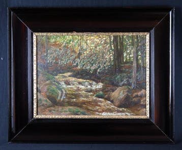 Worthmann (XX) - Waldbach mit Felsblöcken im Sonnenlicht